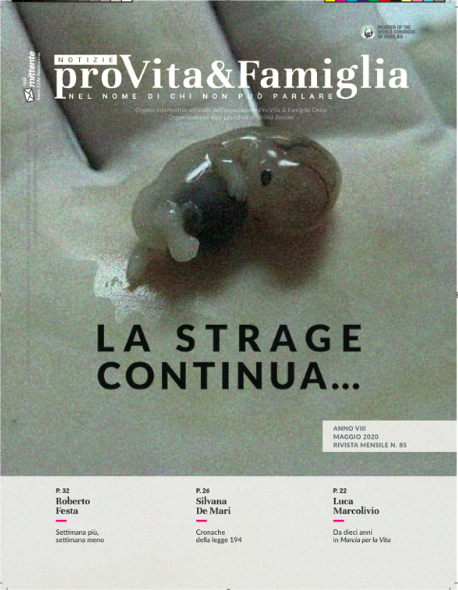 Notizie Pro Vita e Famiglia maggio 2020_la strage continua_un bambino concepito da 8 settimane